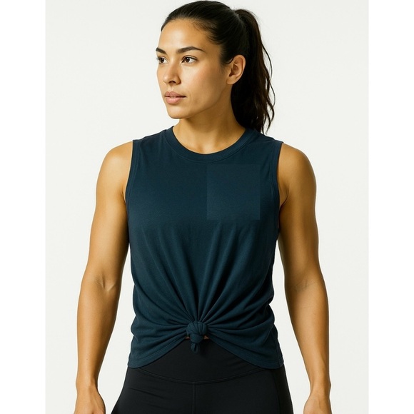 lululemon athletica Tops - lululemon athletica Black Tie Front Muscle Tee, activewear, active, gym, 6